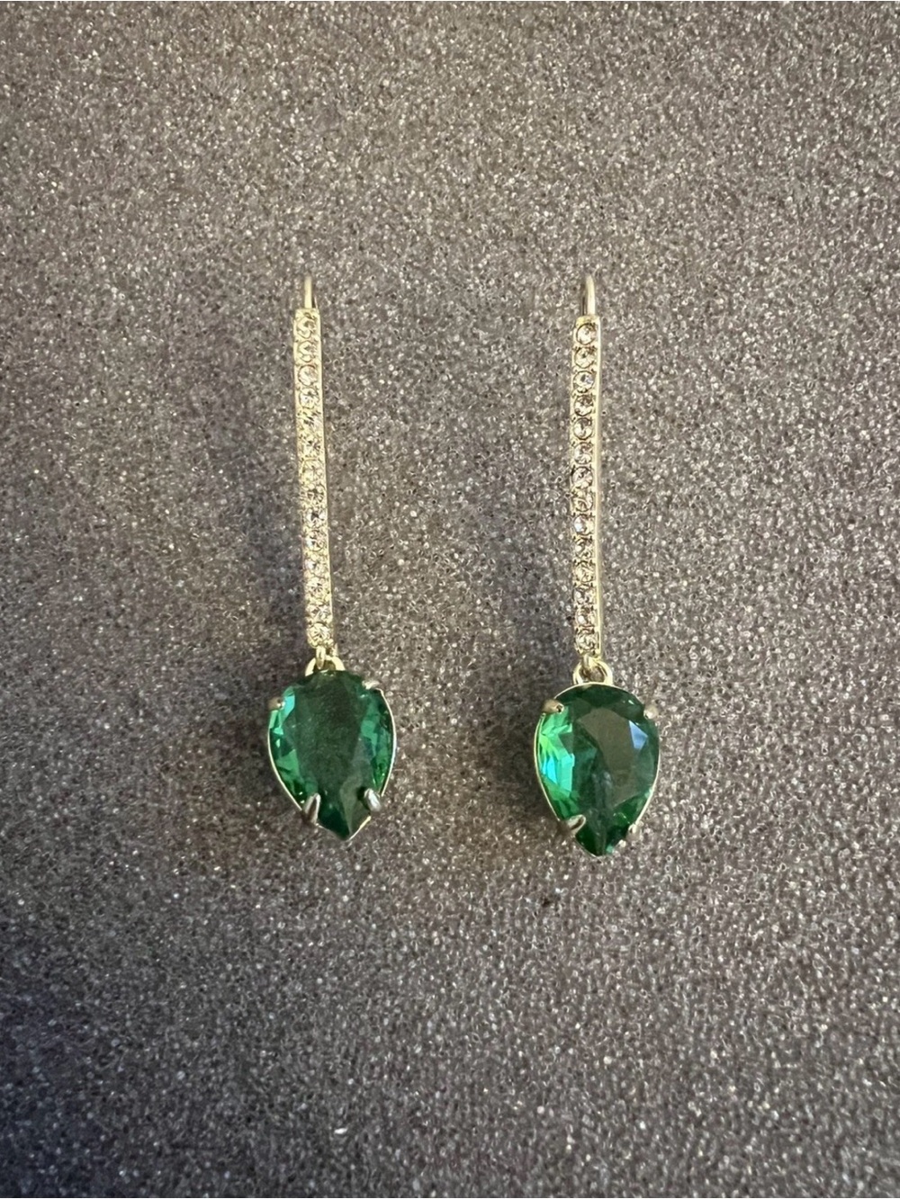 Heidi Daus "Simply Sleek" Paperclip Drop Earrings Green